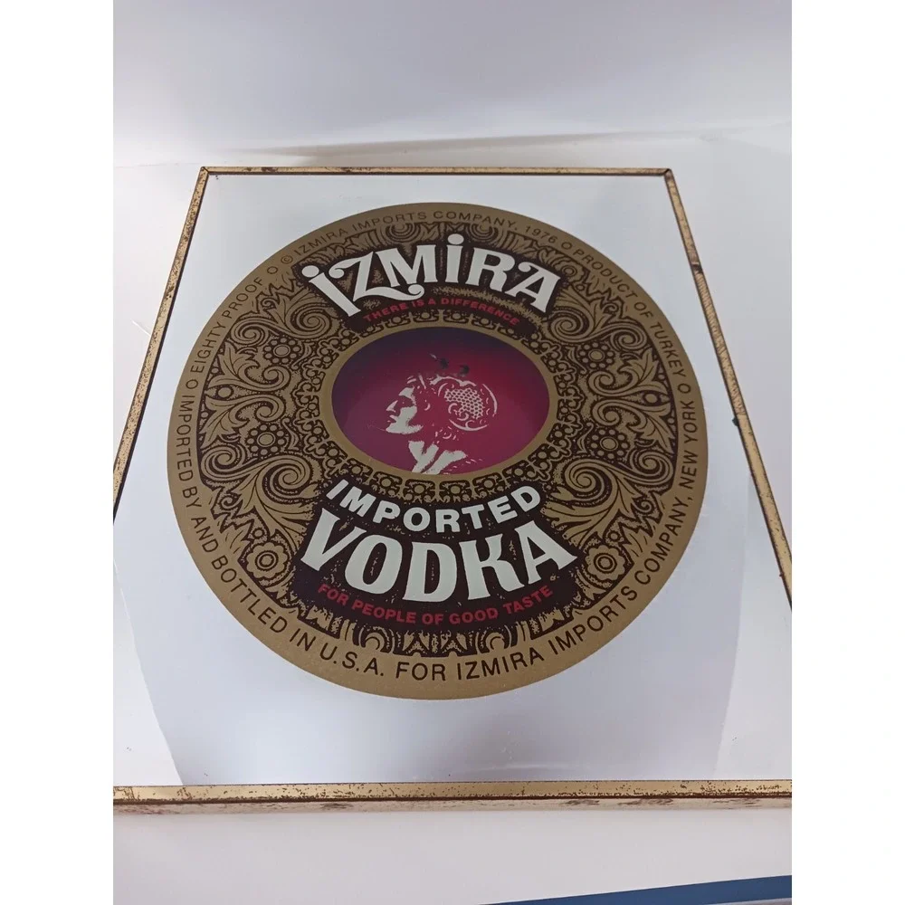 Vintage Izmira Imported Vodka Mirror Advertising Bar Man Cave Sign 16